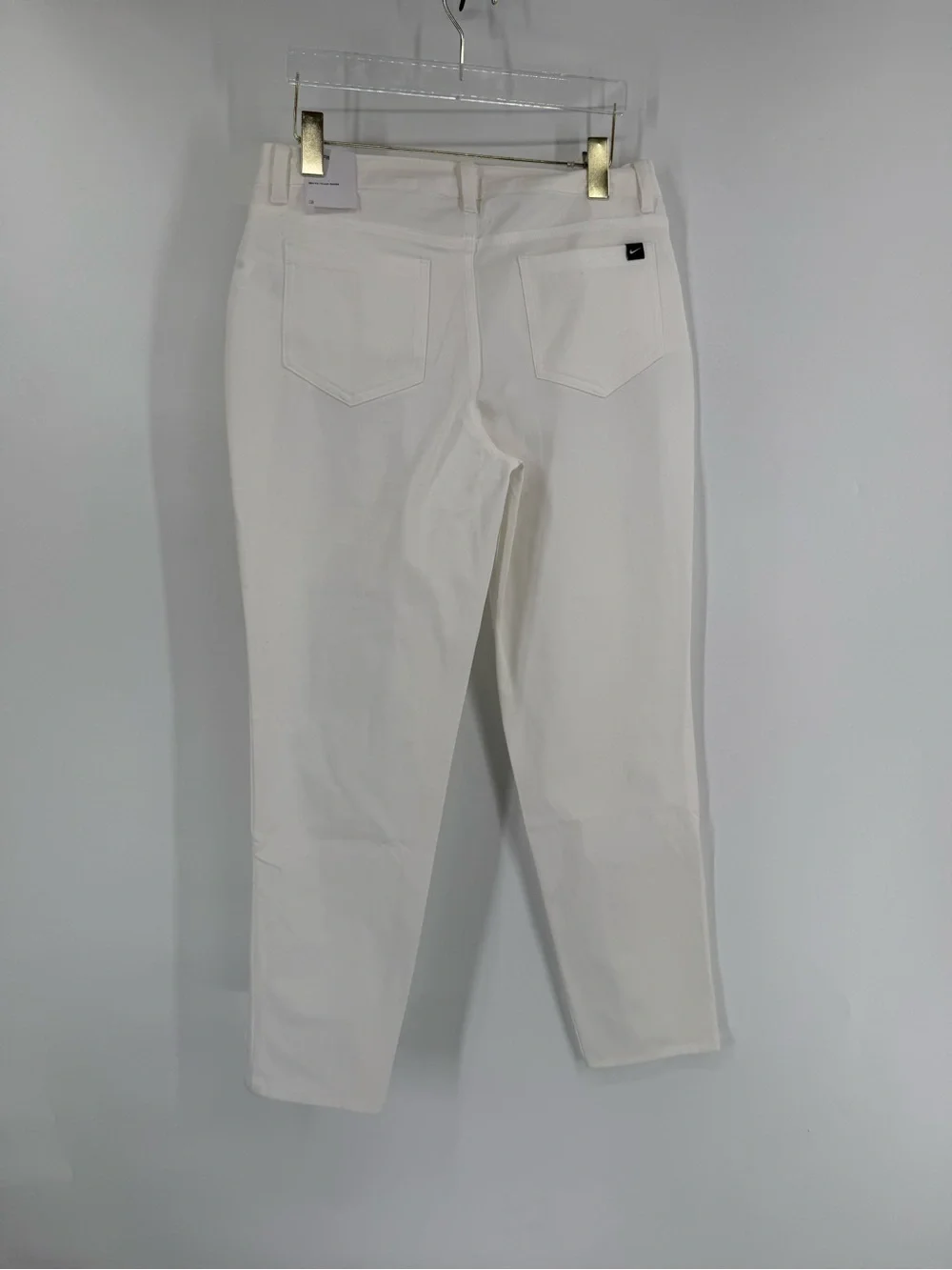 Nike Slim Fit Golf Pants Mid‎ Rise Dri-Fit Zip Fly White Womens size 8